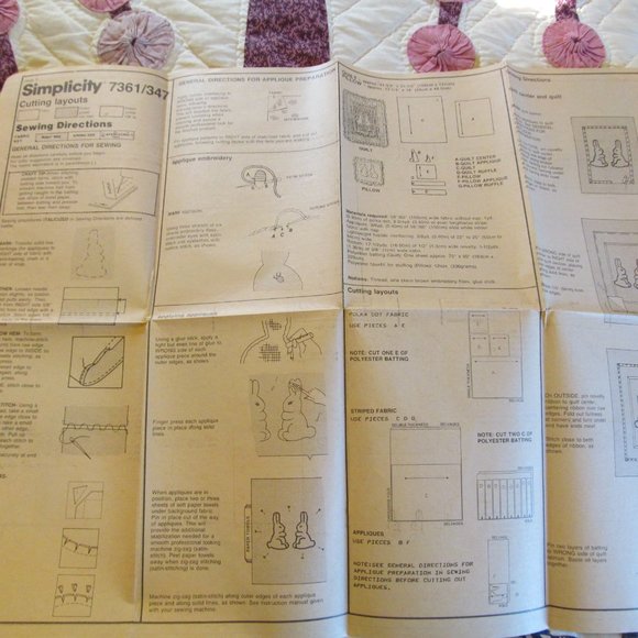 Vtg 1980s Simplicity 7361 Sewing Craft UNCUT Pattern Babies' Room Accessories - Picture 8 of 12